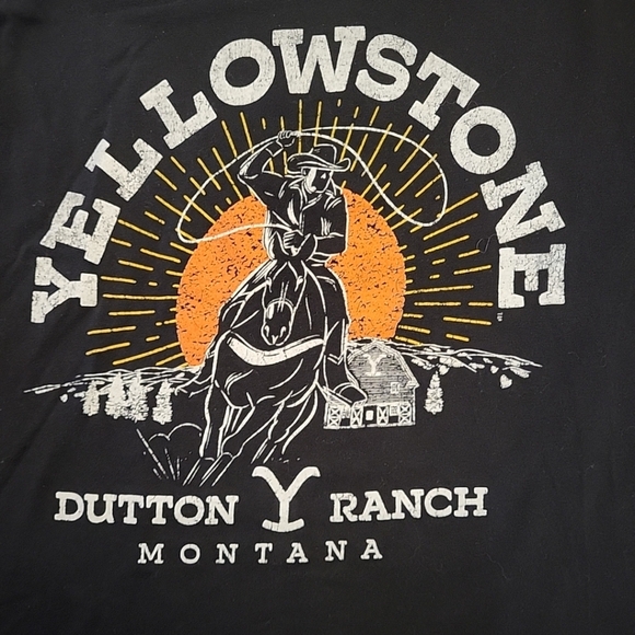 Yellowstone Dutton Ranch Women's T-Shirt Size L Black Roping Cowboy - Picture 4 of 8